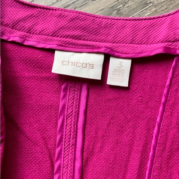 Chico's Vibrant Magenta Blazer Size 3 or XL - Picture 3 of 15
